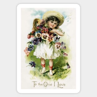 Vintage Garden Girl Sticker